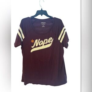 Torrid Burgundy Graphic Tee with Cream Accents